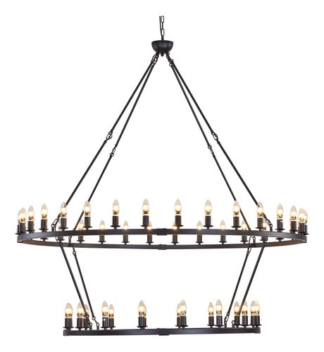 Hubrin Candelabro De Rueda De Carro Negro De 60 Pulgadas, 48