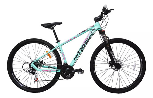 Mountain bike femenina Fire Bird On Trail R29 S 21v frenos de disco mecánico cambios Shimano Tourney color turquesa/rosa/negro  