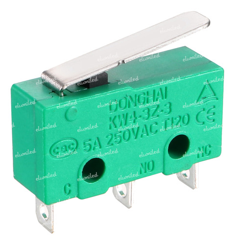 Micro Switch 3a 250v Final De Carrera Leva Corta Kw4-3z-3