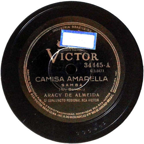 78 Rpm Aracy De Almeida 1938 Selo Victor 34445