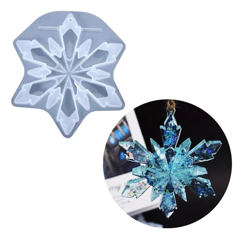 Molde De Silicón 1 Copo Nieve Navidad 9.5cm