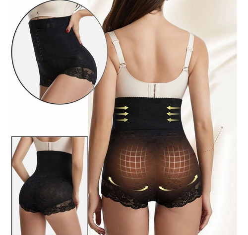 Pantalones De Control De Glúteos De Cintura Alta Y Botones