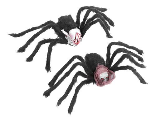 2 Piezas De Decoración De Halloween Con Diseño De Araña Fals