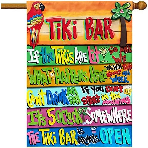 Bandera De Tiki Bar,  El Bar Tiki Siempre Está Abier