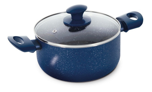 Imagen 3 de 10 de Batería De Cocina 5 Pzs Granito Navy Antiadherente Ilko
