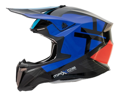 Capacete Motocross Trilha Mattos Racing Leggero Preto Azul