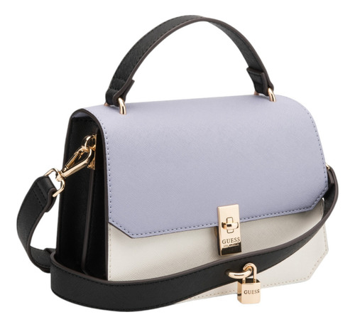 Bolsa Guess Factory Sa959919-wsm Acabado de los herrajes Níquel Color Beige Correa de hombro Beige Diseño de la tela Lisa