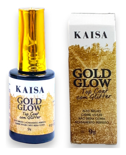 Top Coat Com Glitter Kaisa Gold Glow 9ml - Original