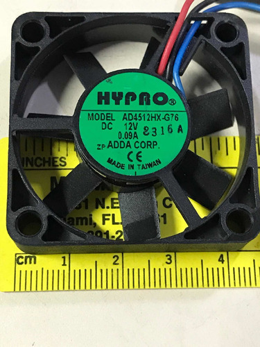 Extractor Hypro 12vdc 0.09 A 4.2x1cm V-ven-fan211,5 Fan Aire