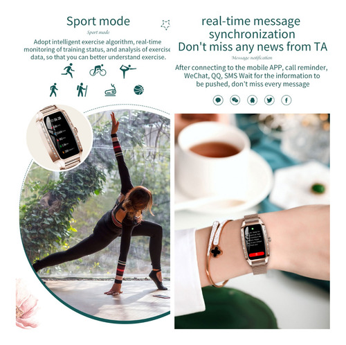 Reloj Smartwatch H8 Plus Mujer P/ Samsung Android iPhone Xia