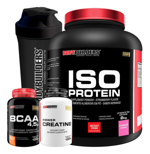 Kit Iso Protein 2kg+ Power Creatina 100g+ Bcaa 4,5