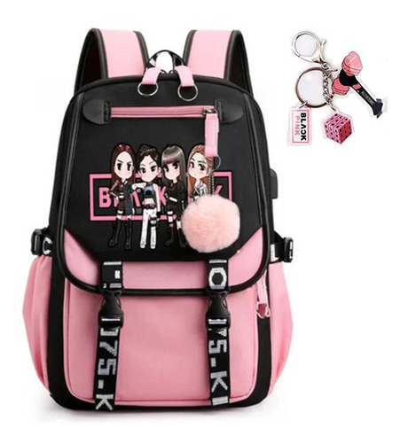 Mochila Escolar Blackpink Para Estudiantes Con Interfaz Usb