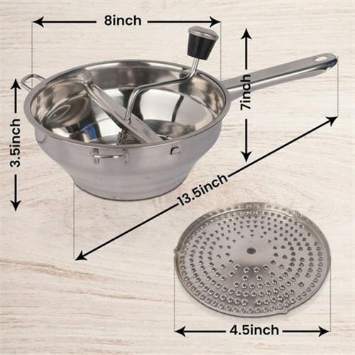 Molino De Alimentos De Acero Inoxidable Con 3 Discos De Moli