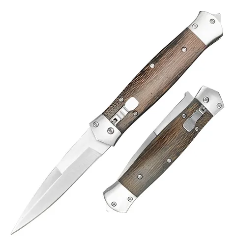 Cuchillo Stiletto Tactical Gear, Hoja Plegable Automática, C