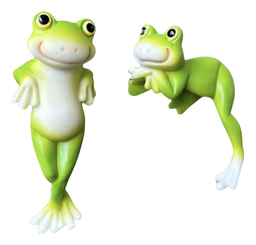 2 Piezas De Estatuas De Rana De Pie Y Dibujos Animados