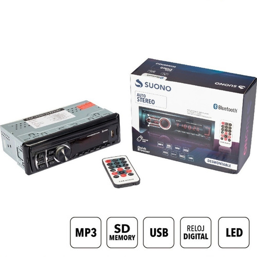 Estereo Bluetooth Con Control Desmontable Usb Stereo Auto Fm