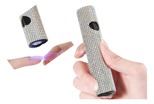Lampara Uv Led Inalambrica Con Cristal Para Manicura Sof Ge Plateado
