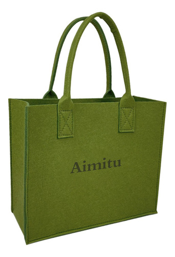 Bolsa De Mano Con Asa Superior, 30 Cm X 20 Cm X 13 Cm, Verde