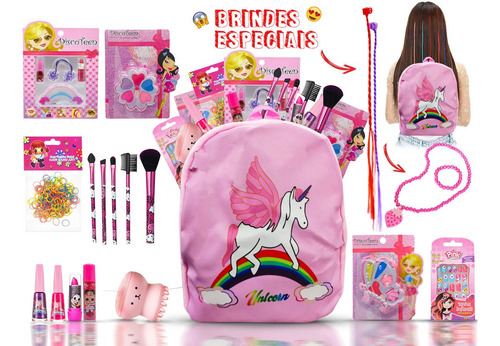 Imagem 1 de 8 de Kit Maquiagem Infantil Completo Polvo Esmaltes Sombras Bz133