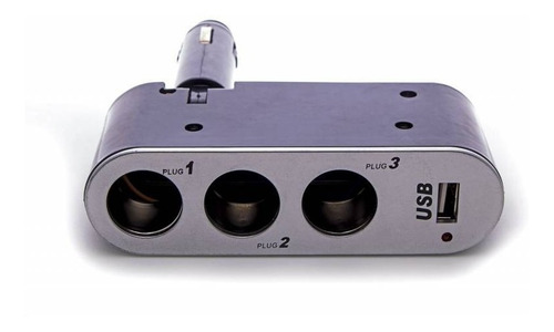 Imagen 2 de 4 de Cargador De Coche Multiplicador 3 X 12v/24v + Puerto Usb