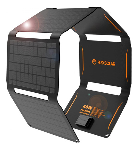 Kit Panel Solar Plegable Portatil 40w (carga Rapida De 18w)