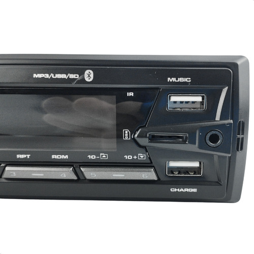 Rádio Player Bt Bluetooth Automotivo Preto Aparelho Fm Usb Leitor De Cartão Sd E Controle + Plug Cb90