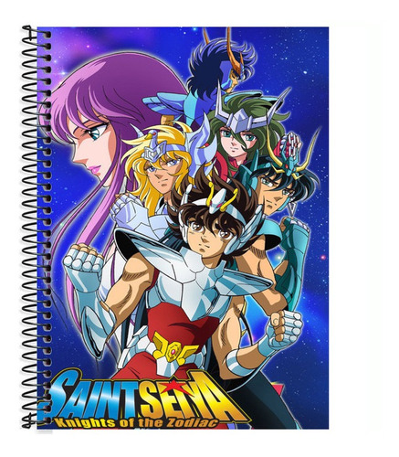 Caderno Saint Seiya 10 Matérias 200 Folhas Capa Dura