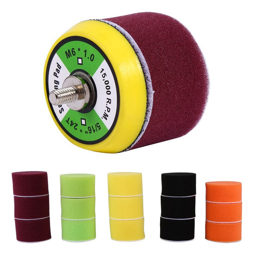Set De 7 Accesorios Borlas Esponjas Pulir Pulidoras Auto