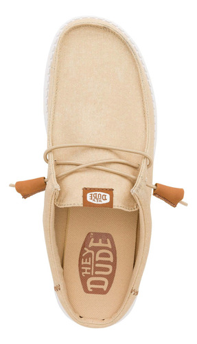 Hey Dude Wally Slip Stretch Canvas Tan/blanco Hombre