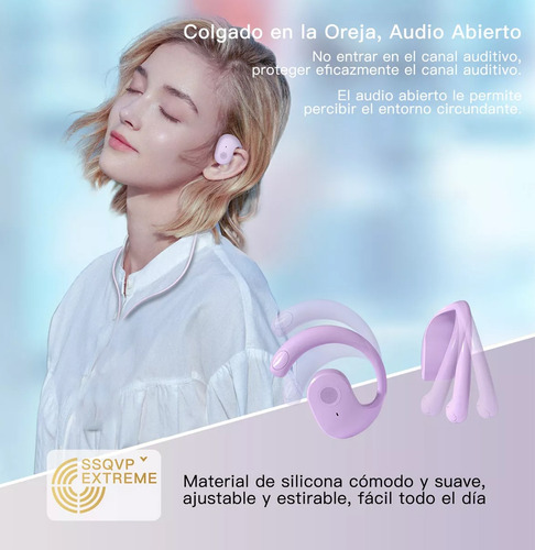 Audifonos Deportivos Inalámbricos Auriculares De Bluetooth Violeta