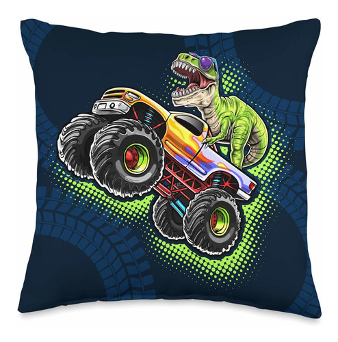 Dinosaur Room Decor Boys Monster Truck - Cojín De Rega...