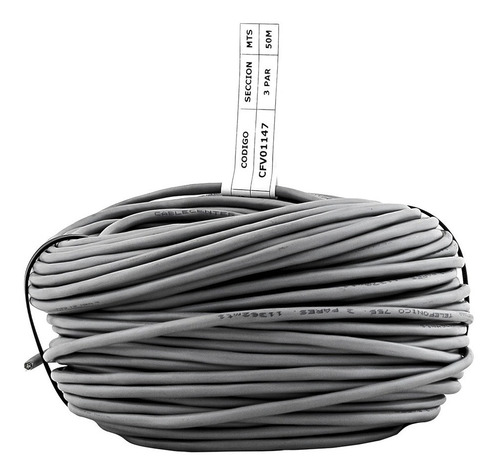 Cable Telefonia Multipar Interior 3pares Pant. Aluminio Gris