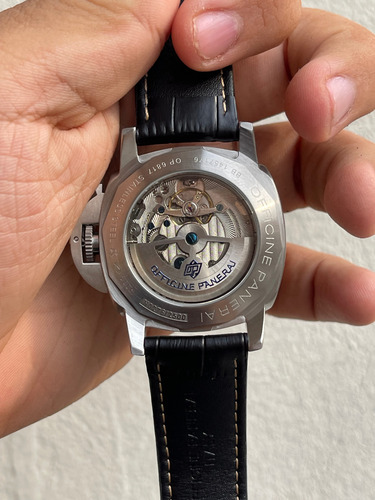 Reloj Panera.i Lumino.r 1950 3 Days Automático Cuero Fullset Negro Plateado Negro (Usado)