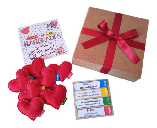 Imagem 5 de 10 de Kit Presente Personalizado 20 Corações Com Frases Românticas