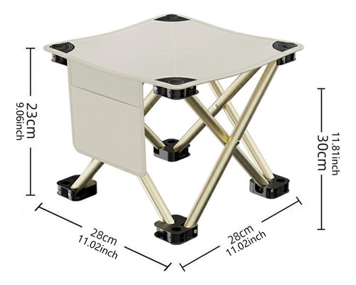 Dobrando As Fezes De Camping Mini 28cmx28cmx23cm Branco