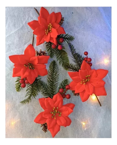 Ramo Flor Estrella Federal Adorno Árbol Navidad Decoración