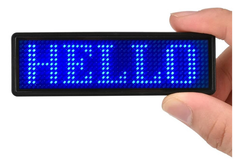 Nametag-azul Identificador Led Hd Smart Azul 