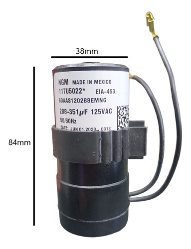 Capacitor 288uf - 351uf, 125vac Compresor 117u5022 Ngm