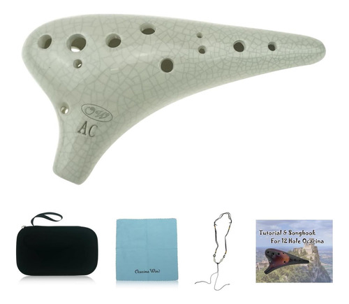 Ocarinawind® 12 Agujeros White Ocarina Exquisita Craft Of C