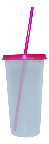 Vaso Mágico Cambia De Color C/tapa Y Popote 710 Ml, 10 Pzas