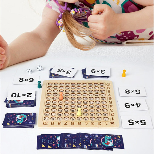 Juego De Mesa De Multiplicación Montessori De Madera Para Ni