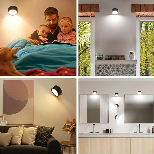 Lámpara De Pared Led Magnética, Luz De Lectura Recargable