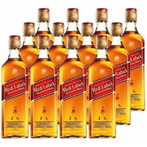 Whisky Jhonny Walker Red Label Rojo 1l X12 Botellas Original