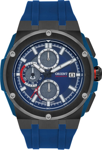 Relógio Orient Masculino Solartech Cronógrafo Mtspc014 Azul Cor do bisel Preto