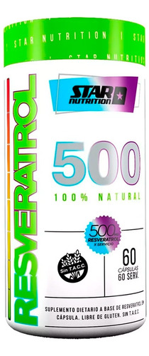 Resveratrol 500 Star Nutrition Antioxidante Natural 60 Capsu