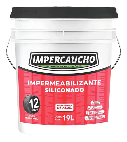 Impermeabilizante Ecológico Siliconado Impercaucho 19l Aislante Térmico Rojo Terracota Mate