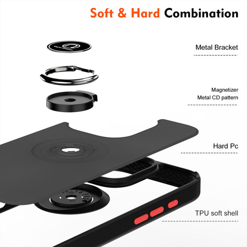 Funda Premium Para Oppo A16k/a16 4g Con Soporte De Anillo, Delgada, Función Atril, Anticaída