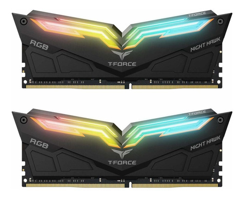 Memoria Ram 16gb Teamgroup T-force Night Hawk Rgb Ddr4 Kit Sdram (2x8gb) 3200mhz (pc4-25600) Cl16 Modulo Tf1d416g3200hc1