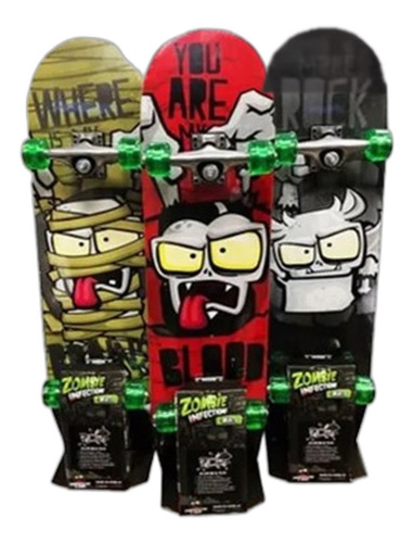Imagen 2 de 10 de Skate Patineta Zombie Infection Original Medida 80cm X 20cm