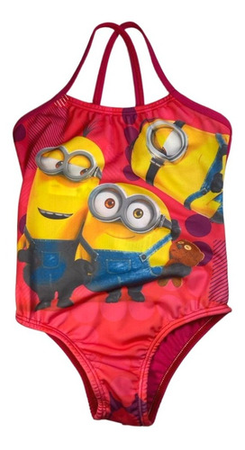 Malla Enteriza Minions Nena Verano Tiras Cruzada Taza  Soft